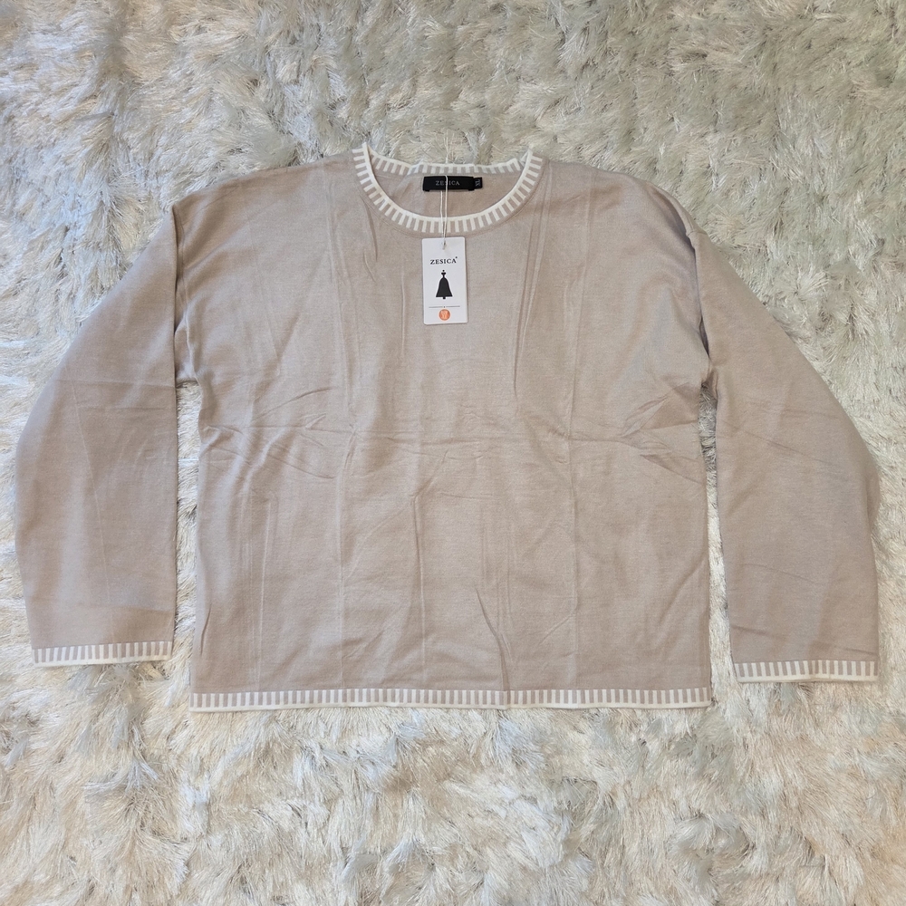Beige Crew Neck Sweater